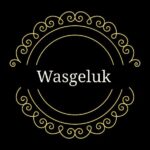 logo wasgeluk goud op zwart